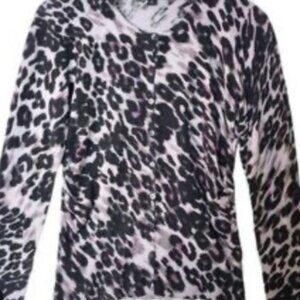 Ann Taylor Purple Leopard Print Cardigan